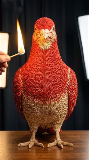 Burning Matchstick Lion 🔥 Realistic Fire Art You Won’t Believe! 🦁#goku