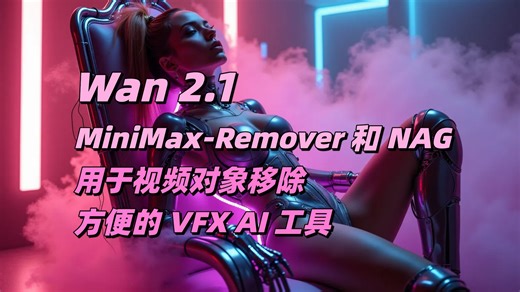 视频对象移除 - Wan 2.1 Base MiniMax-Remover 和 NAG 方便的 VFX AI 工具！