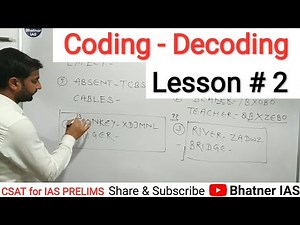 CSAT (R 9): Coding Decoding # 2 (for UPSC IAS Prelims Exam)