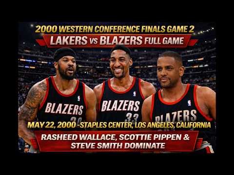2000 Lakers vs Trail Blazers NBA Playoffs WCF Game 2 | RASHEED WALLACE & PIPPEN | 5-22-00 FULL GAME