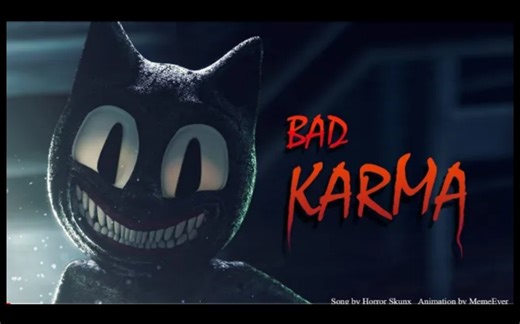 【补档】Cartoon Cat Song Bad Karma - Horror Skunx - 卡通猫歌曲 坏因果报应 - 恐怖骷髅(中文字幕)