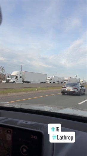 Traffic Jam on Highway in Lathrop, California