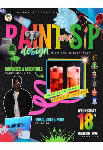 BE THERE 🫵🏾 Paint and Sip Design with the Divine Nine, this Wednesday @7pm! #lasalleuniversity #blackstudentunion #paint #mocktails #lasalle