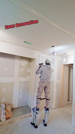 Current project update: ceiling mudding in progress for a clean, seamless look. | Zaan Renovation