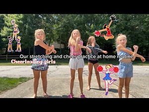 Our stretching and cheer practice at home routine!📣