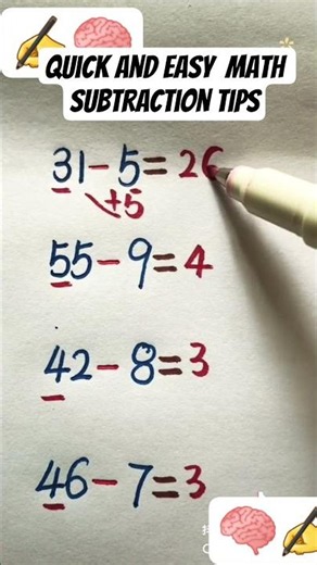 quick and easy math subtraction tips #math #mathematics #education #short #shortsfeed