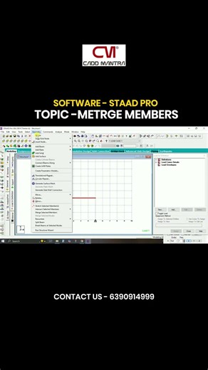 Stadd pro Tutorial | How to Merge Members in STAAD Pro