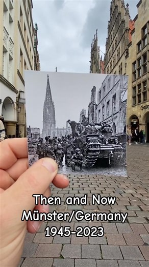 Step into the Time Machine! #münster #timemachine #city #beforeandafter #History #peace | D-Day history
