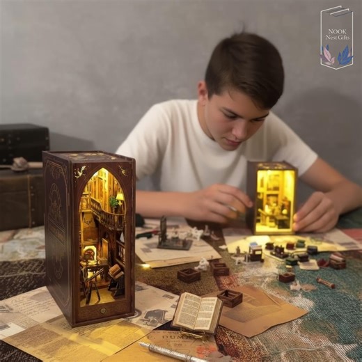 Dreamy Book Nook | Cozy Minialley Bookshelf Insert With LED (DIY Kit) - Etsy UK