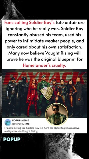 Fans calling Soldier Boy's fate unfair are gnoring who he really was. Soldier Boy constantly abused