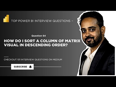 Power BI Interview Question: Sort Matrix Visual Columns by Month-Year in Descending Order| Q 64