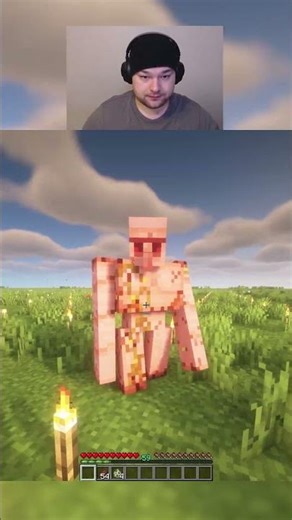 Killing an iron golem unarmed in minecraft day 117 #shorts #viralshorts