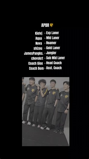 SEASON 17. SAME FIRE. NEW MISSION. 🔥 Introducing your AP BREN MPL PH S17 Roster — locked in and ready to dominate. 💪 Kielvj – EXP Laner Aqua – Mid Laner Nova – Roamer Shizou – Gold Laner JamesPangks. – Jungler Chovskrt – Sub Mid Laner Coach Giee – Head Coach Coach Bom – Assistant Coach All eyes on Season 17. The grind starts now. 😮‍💨 Disclaimer: This video is inspired by the original music video “Dynamite” by BTS. No copyright infringement intended. All rights to the original music video bel
