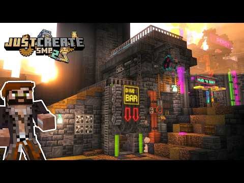 I built a CYBERPUNK tavern in Foxy's base! Minecraft Create Mod