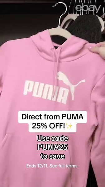 15K views · 615 reactions | The holi-deals continue, so pounce on these limited-time savings! From now until 12/11, grab 25% off, direct from PUMA with coupon code PUMA25.⁠ ⁠ Deck your closet, today: ebay.to/PUMA25 ⁠ Ends 12/11. Max $500. 2x uses. See full terms. | eBay Canada | Facebook