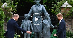 William and Harry Unveil Princess Diana Statue
