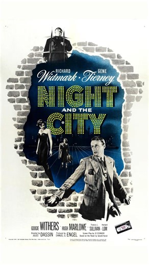 Night and the City (1950) was shot while director Jules Dassin was escaping the Hollywood blacklist, and you can feel the desperation in every frame. Richard Widmark plays Harry Fabian, one of film noir’s greatest tragic characters, a hustler chasing success through the ruins of postwar London. The American cut leans into panic, while the British cut leans into despair. But both show why this film still hits like a punch to the gut in the dark. #NightAndTheCity #RichardWidmark #JulesDassin #Gene