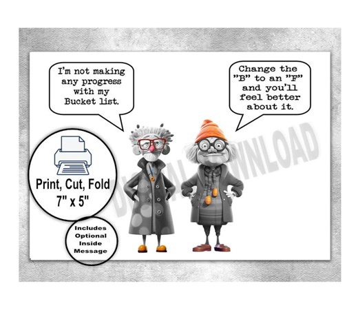 Funny Bucket List Card, Printable 7x5 (digital Download) - No. 102 - Etsy