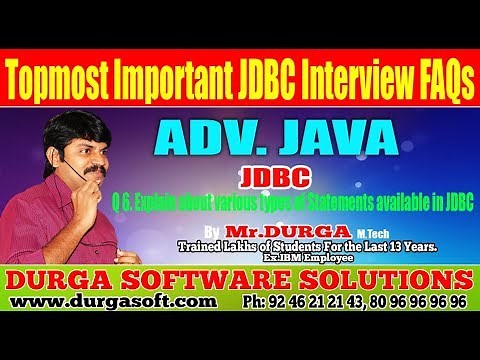 Topmost JDBC Interview FAQs || Q6. Explain about various types of Statements available in JDBC?