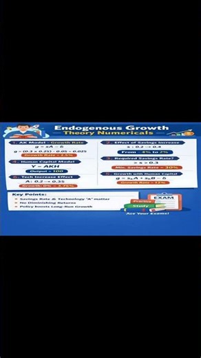 Endogenous Growth Theory Numericals Explained | AK Model Problems & Solutions