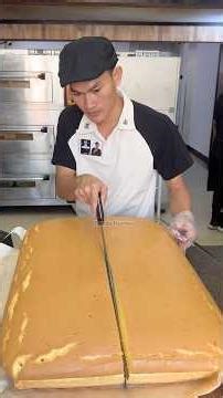 Amazing Giant Castella Cake Cutting Skills in Cambodia