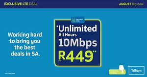 Unlimit your connectivity with our wireless LTE 10 Mbps data plan! Get it for R449 month to month or R519 with a D-Link router for 24 months. | Telkom