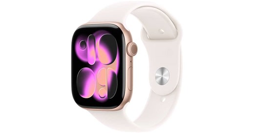 Apple Watch Series 11 GPS, 42mm Rose Gold Aluminum Case with Light Blush Sport Band – S/M