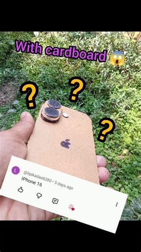 I phone16 with cardboard 😱#shorts #viralshorts
