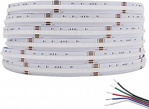High Density Super Bright LEDs Flexible COB Color Changing RGBW LED Strip Lights, DC24V 16.4ft 3920 Chips RGB+6000K Daylight White LED Strips for Indoor Lighting (RGB+6000K IP20)