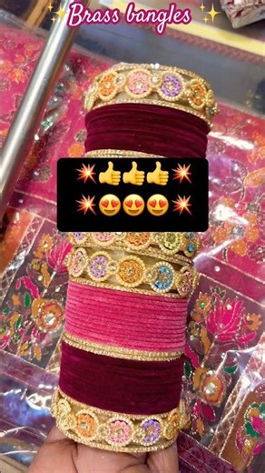 Brass bangles | Velvet bangles set #bangles #viral #fashion #wedding #new #shortvideo #bridal