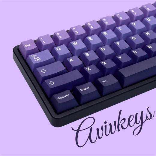 Purple Gradient Keycap Set: PBT Double Shot, Cherry Profile - Etsy