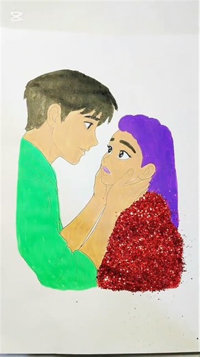 Beautiful Love Drawing Romantic Couple Art Handmade Illustration #drawing#art#trending#rumi#love