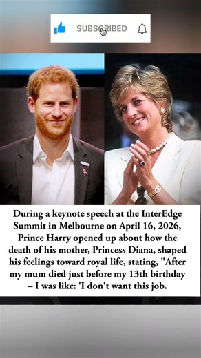 Prince Harry Says Princess Diana's Death Made Him Reject Royal Role#PrinceHarry #PrincessDiana