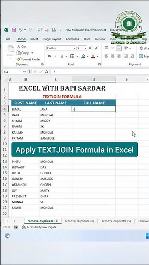 TEXTJOIN Formula in Excel 🔥 | Combine Text Like a Pro! 🚀