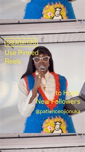 Instagram’s @Creators | Your pinned posts are prime real estate to hook new audiences📍@patienceojionuka shows us how she created captivating introductions for her... | Instagram