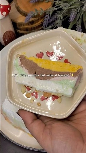 90’s wali Cassata Ice Cream at home 🌈😭🤍 Recipe in description 😍