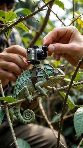 Chameleon POV Catching an Insect