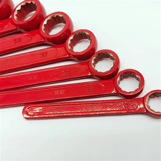 Non-Sparking Straight Handle Box Wrench, Multi-Functional Box Spanner, Explosion-Proof, Non-Magnetic