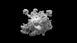 3D animation of a fantastic white explosion. The particle cloud after the explosion spreads smoothly across the frame. File contains Alpha Channel.