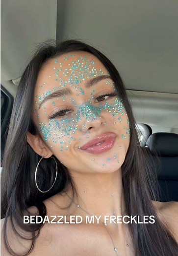 Bedazzled Freckles: A Sparkling Makeup Transformation