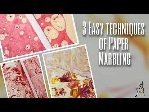 3 EASY TECHNIQUES OF PAPER MARBLING | COLOR MARBLING with OIL,SHAVING FOAM, ENAMEL COLORS
