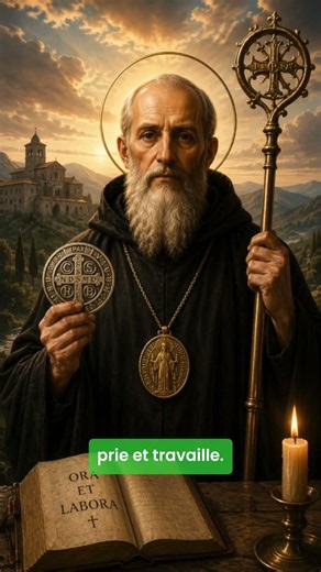 Fête de Saint Benoît de Nursie #saint #benoit #benoît #prière #catholique #médaille #protection