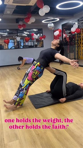 FitBit with ✨HeeR 💕/ Yoga Teacher on Instagram: "one holds the weight, the other holds the faith.” #acroyoga #yogalife #fitmummy #weightlossjourney #instareels"