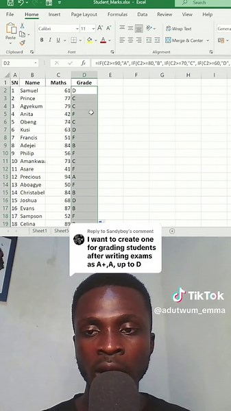 Grading Students with IF Function in Excel Explained
