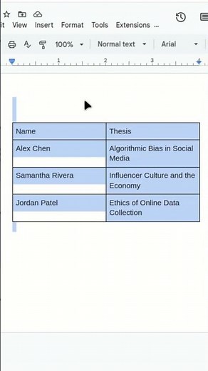 Transform Table to Text in Google Docs #howto #googledocs