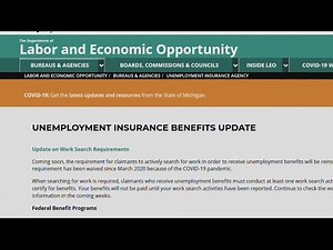 People receiving unemployment in Michigan must be searching for work