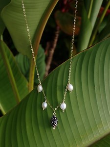 Pacifico Necklace, 14K Gold Filled, Cone Shell and Pearl Charm Necklace - Etsy