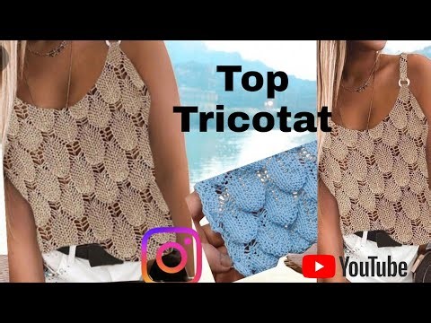 Model tricotat scoici – Perfect pentru topuri și bluze /Shell Knit Pattern – Perfect for Tops