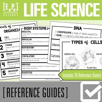 Life Science Anchor Charts | Posters | Reference Guides for Middle School