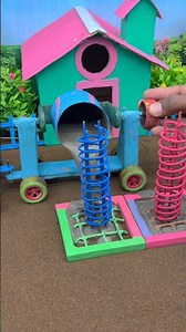 😱 Real Working Mini Tractor Making Cement Pillar | Amazing DIY Construction Machine 🚜#shorts